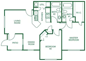 Two Bedroom Two Bathroom-B 60