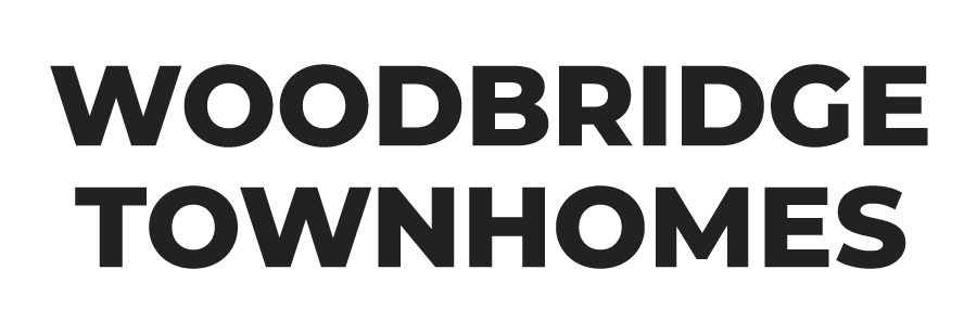 Logo for Woodbridge Townhomes featuring the text in bold font