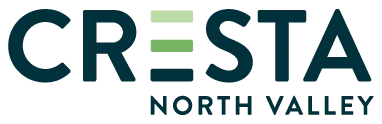 Logo of Cresta North Valley featuring the word 'CRESTA' in dark blue with stylized green bars and 'NORTH VALLEY' in a smaller font below.