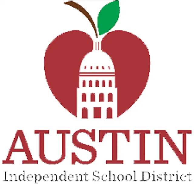 Austin Independent School District Logo of Austin Independent School District featuring an apple with a building design and the text 'AUSTIN Independent School District'.