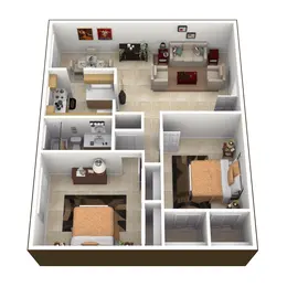 2 Bedroom, 1 Bathroom