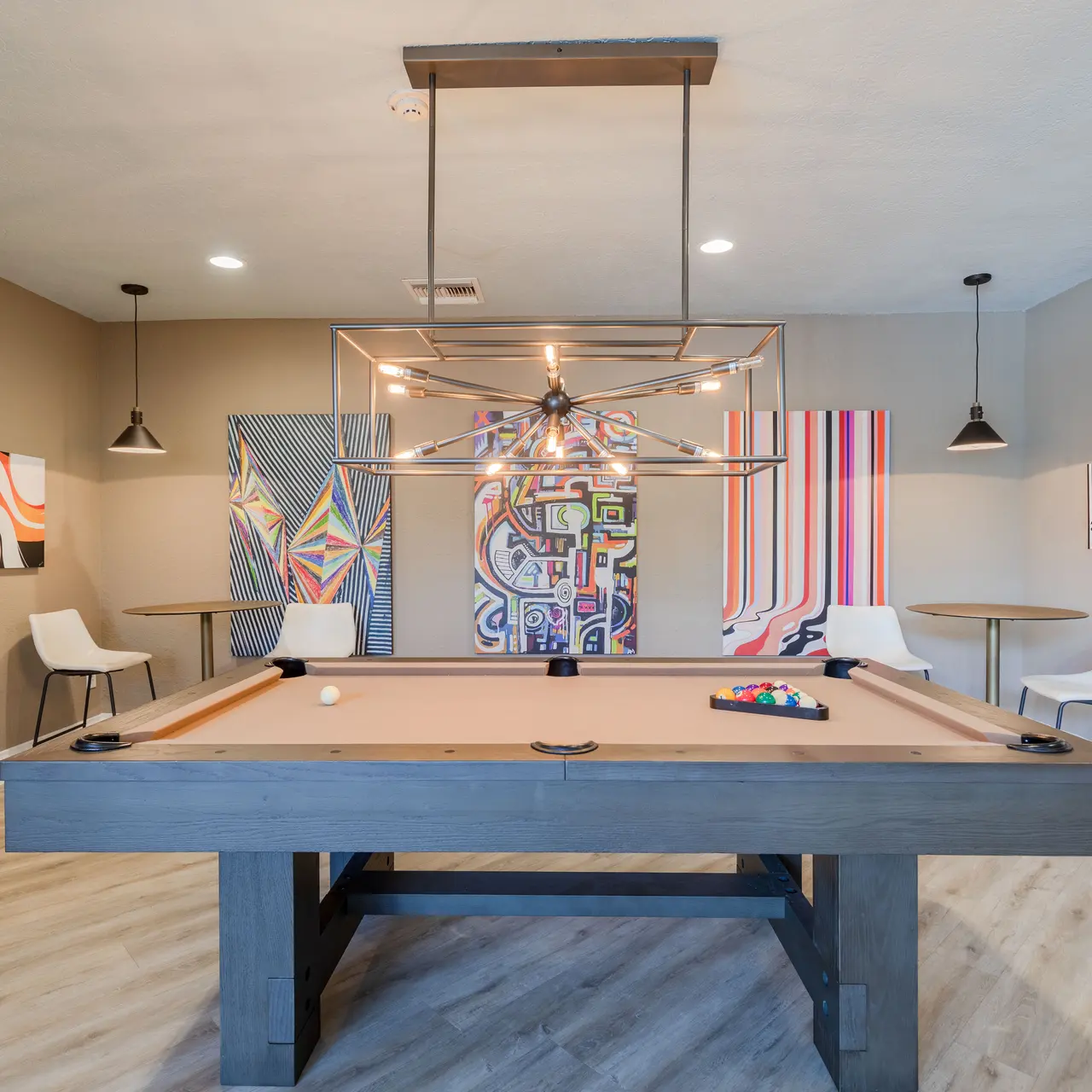 game room with a pool table