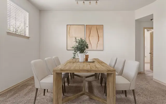 Interior of Bell Stonebriar Apartments in Frisco TX - Table, Dining Room, Dining Table