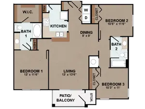 C1 | 3 Bed | 2 Bath