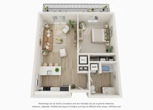 1 Bed, 1 Bath
