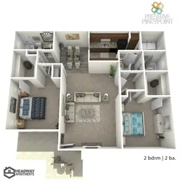 2 Bedroom, 2 Bathroom