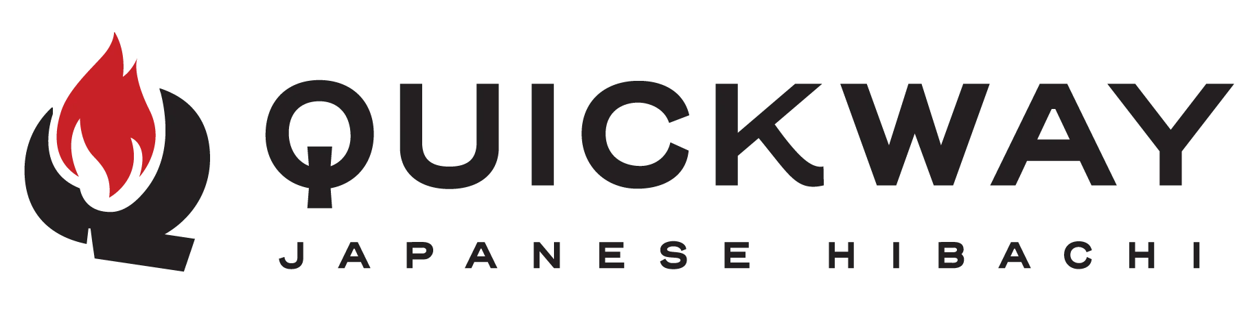 Quickway Japanese Hibachi Logo Logo for Quickway Japanese Hibachi featuring stylized flames and bold text.