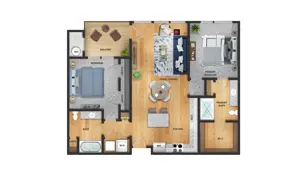 2 Bedroom, 2 Bathroom 2 Bedroom, 2 Bathroom