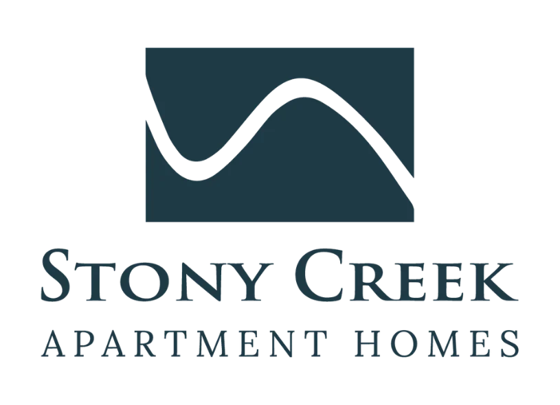 Logo of Stony Creek Apartment Homes featuring a wave design above the text.
