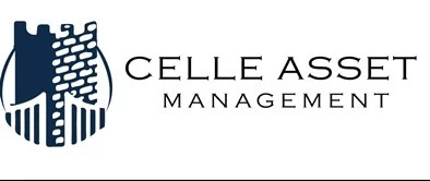 Logo of Celle Asset Management, featuring a stylized castle with brick and striped patterns.