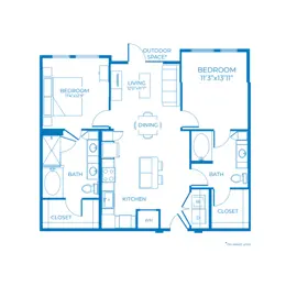B1a | 2 Bed | 2 Bath