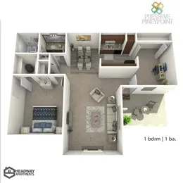 1 Bedroom, 1 Bathroom