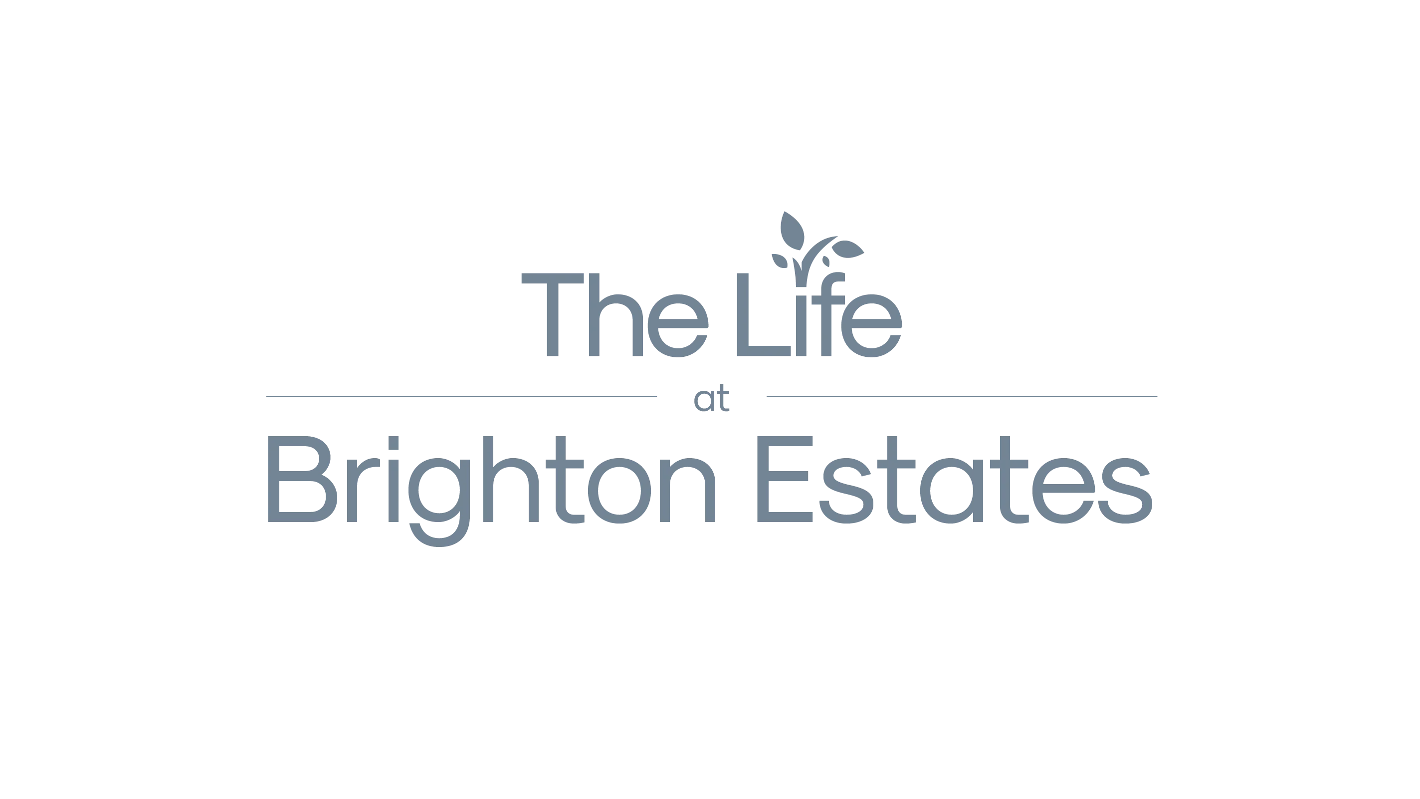 The Life at Brighton Estates Logo Logo for The Life at Brighton Estates featuring text in a modern style with a leaf design.