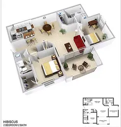 Hibiscus | 2 Bed | 2 Bath |  Premium