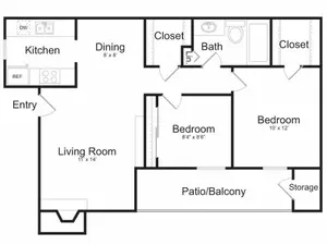 2Bedroom,1Bathroom