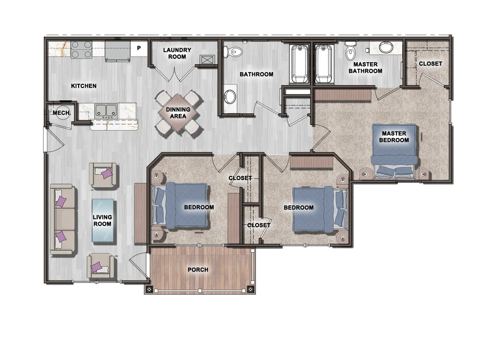 A detailed floor plan of a house showcasing various rooms and layout.