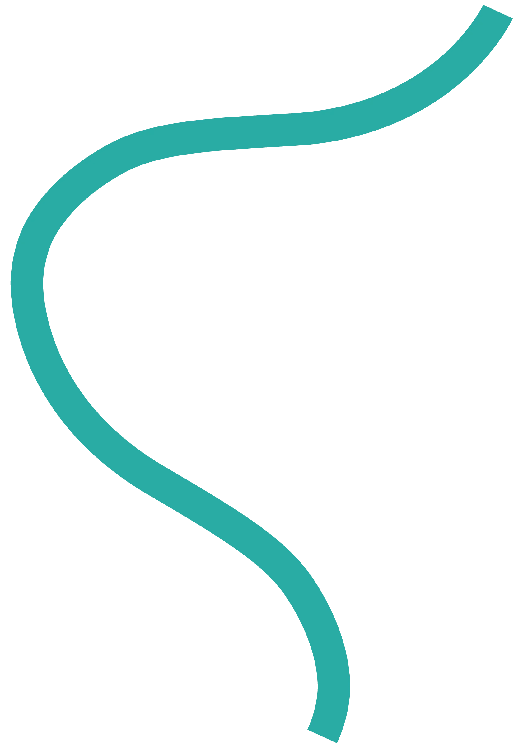 A smooth, curvy line in a bright turquoise color, oriented diagonally.