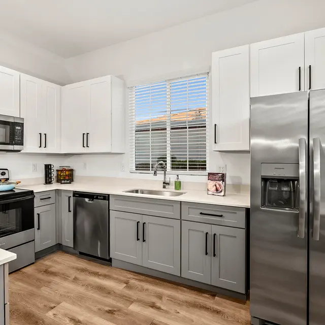 Contemporary kitchen with quartz countertops at The Farmhouse on Estrella