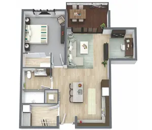 The Golden Floorplan - 1BR, 1BA