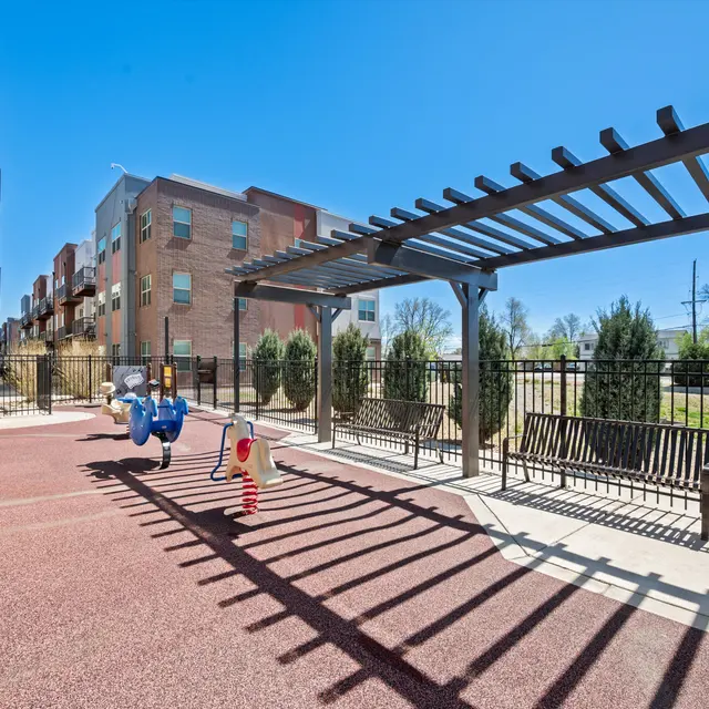 Children's Playground Area at Baker School Apartments in Berkley, Colorado.