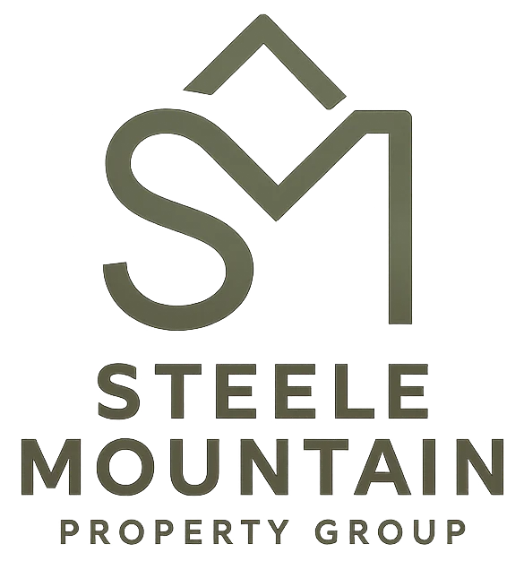 Steele Mountain Property Group Logo Logo of Steele Mountain Property Group featuring the initials SM and a mountain outline