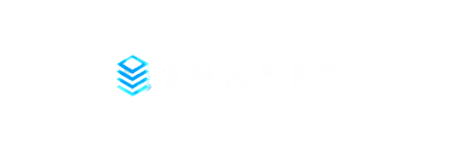 Logo displaying the brand name 'SNAPPT' with a cube graphic in blue and white colors.