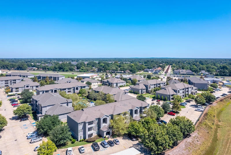 Jamestown-Place-Apartment-Homes-for-rent-bossier-city-view-of-the-community.jpg Apartment, Aerial view, Residential