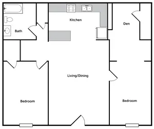 2 bedroom 1 bath