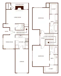 2 bedroom; 2 bedroom