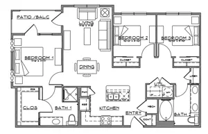 C1 - 3 Bed | 2 Bath  | 60
