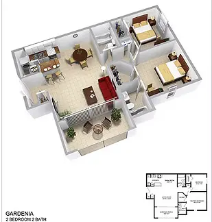 Gardenia | 2 Bed | 2 Bath | Standard Gardenia | 2 Bed | 2 Bath | Standard