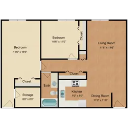 2 Bedroom 1 Bathroom 80