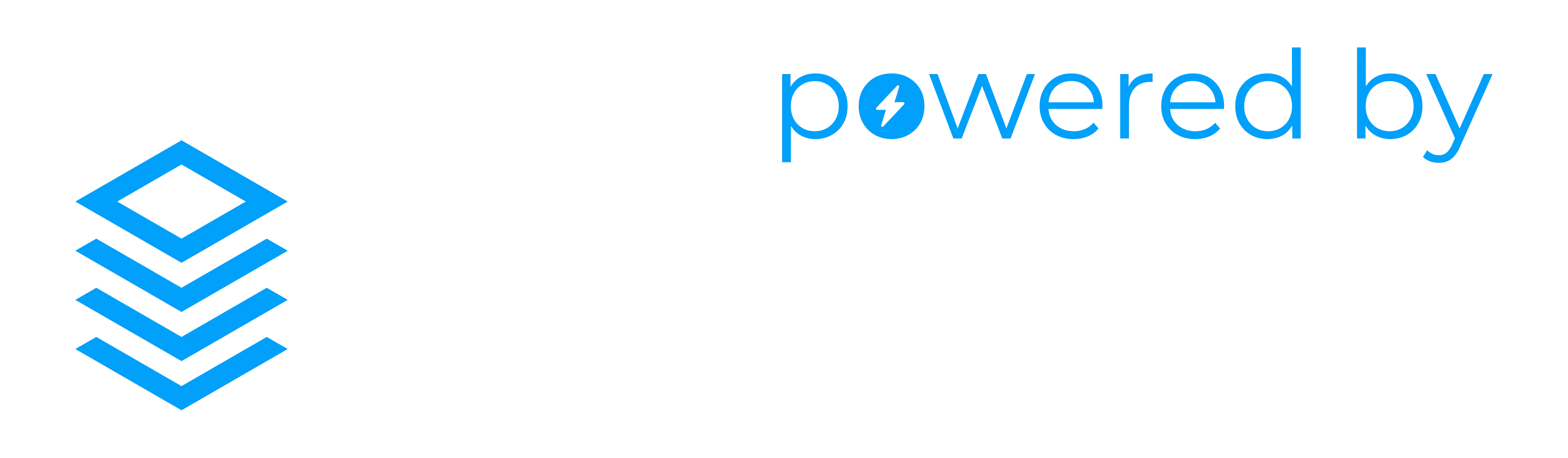 Logo featuring the phrase 'powered by SNAPPT' with an abstract geometric design in blue and white.