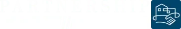 Logo featuring the word 'PARTNERSHIP' with a graphic symbol of two hands shaking and a house icon.