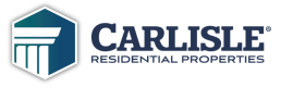 Logo of Carlisle Residential Properties featuring a hexagonal design with a pillar motif and blue gradient colors.
