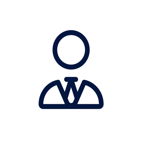 Business Professional Icon A simple icon of a person wearing a suit and tie, representing a business professional.