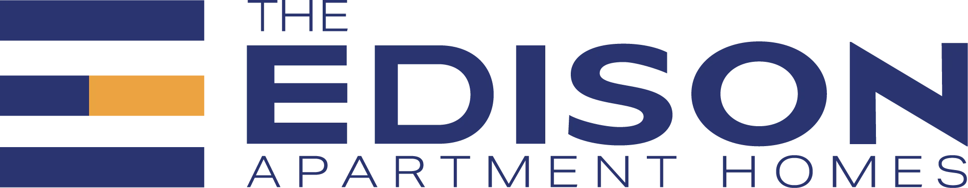 The Edison Apartment Homes Logo of The Edison Apartment Homes with blue and yellow colors.