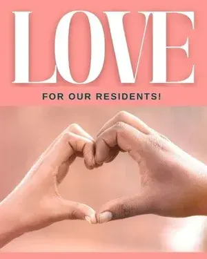 Two hands forming a heart shape against a soft pink background with the word 'LOVE' prominently displayed above.