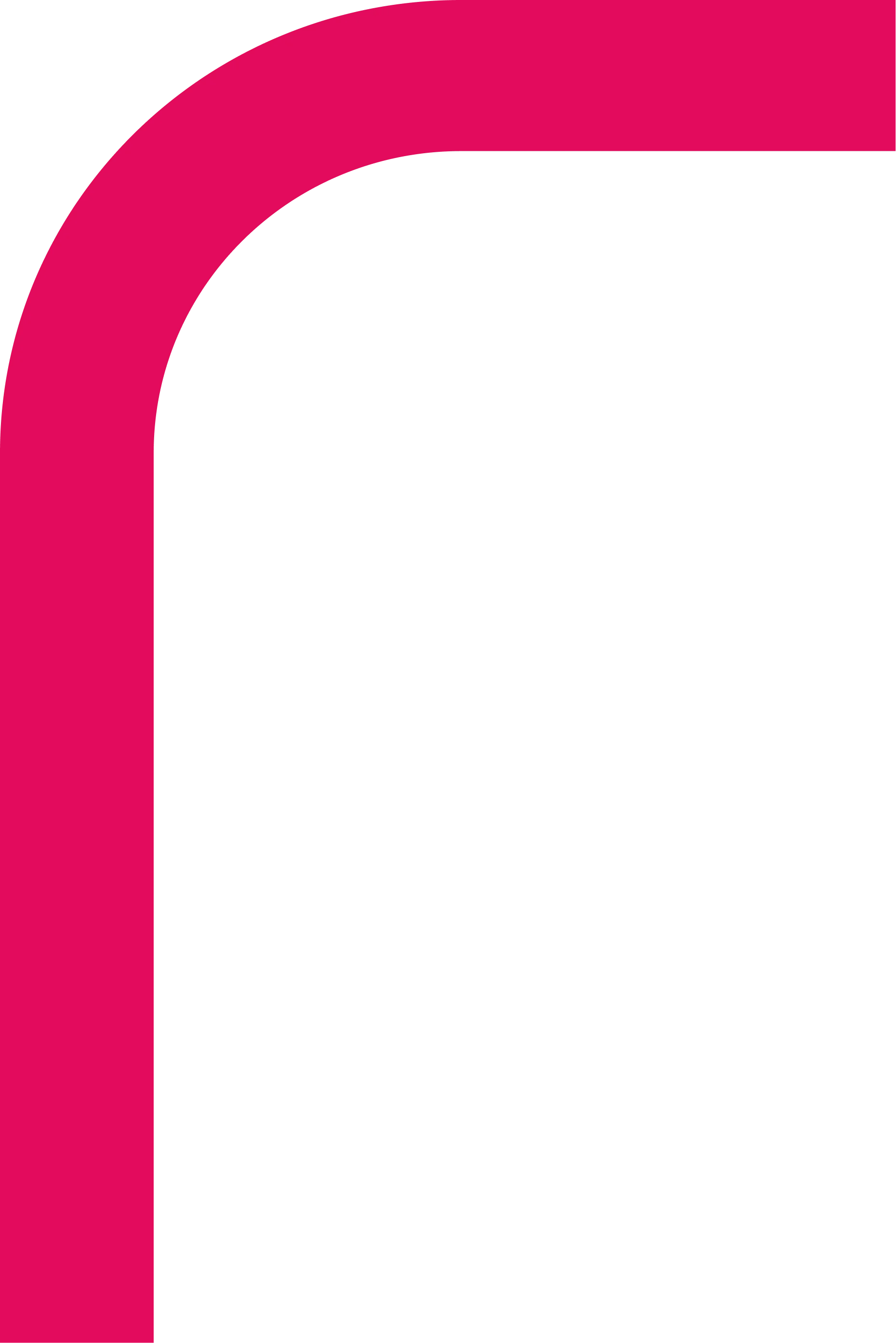 An abstract graphic featuring a bright pink corner with a rounded edge against a green background.