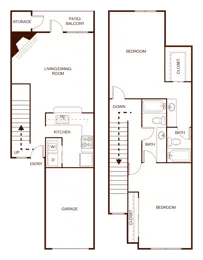 2 bedroom; 2 bedroom
