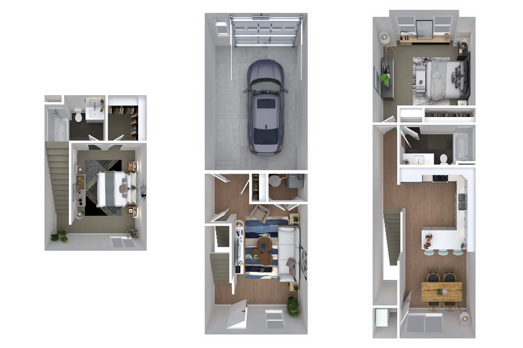 House Floor Plan Layout A detailed floor plan showing various sections of a house including a garage, living area, kitchen, and bedrooms.