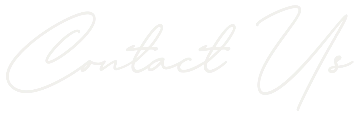 Stylized text that says 'Contact Us' in a cursive font.