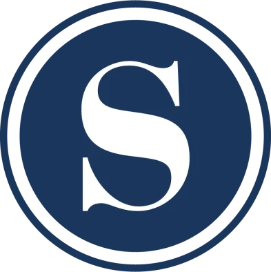 Brand Logo Logo featuring an uppercase 'S' in white on a dark blue circular background.