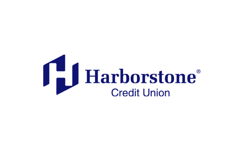 Logo of Harborstone Credit Union featuring a stylized letter 'H' in blue.