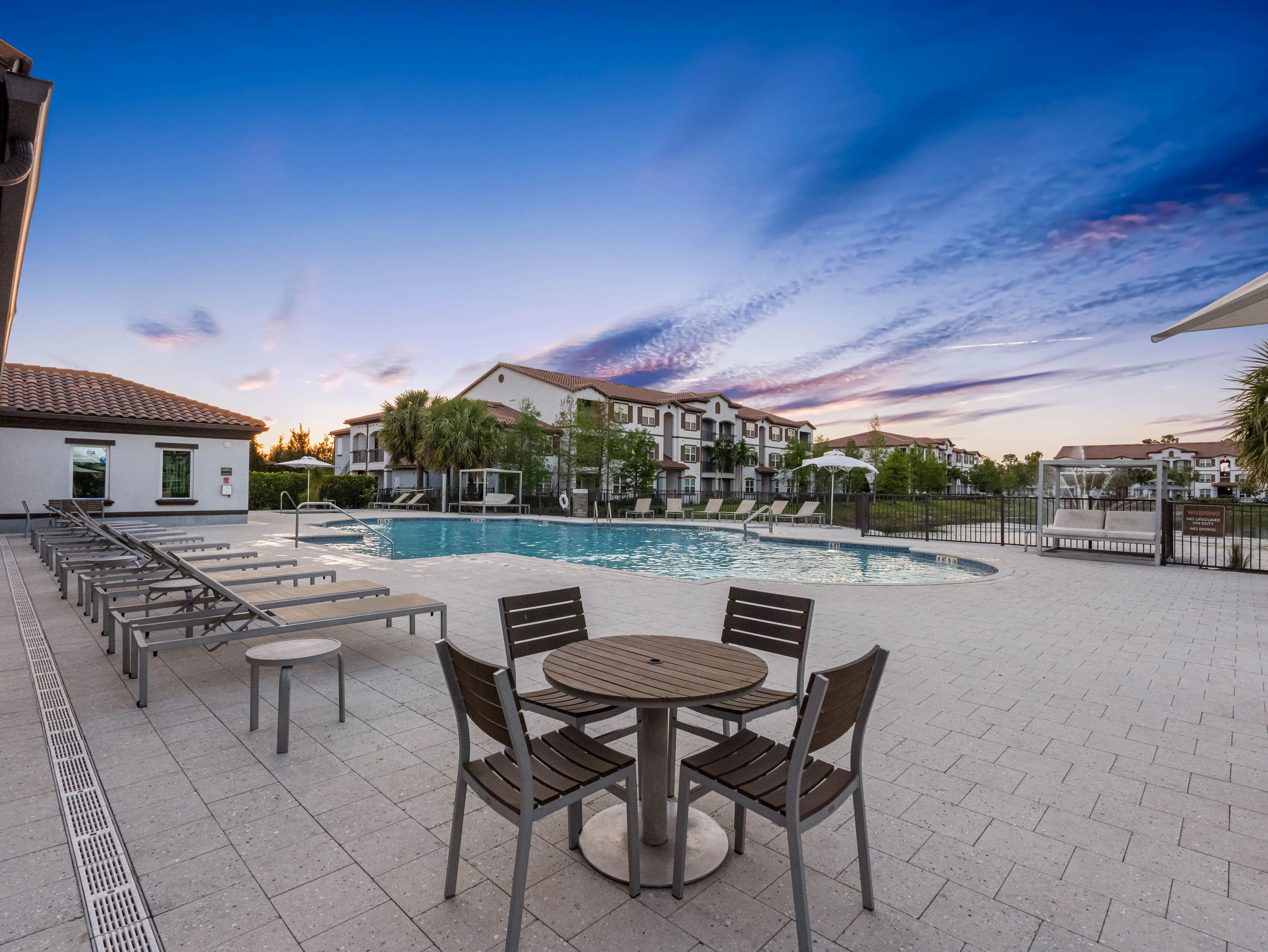 Pool, Residential, Sunset