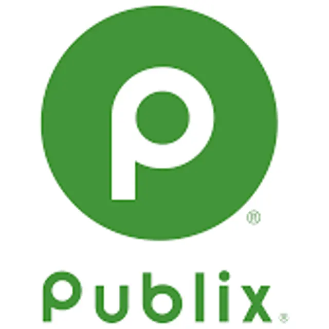 Publix Supermarket Logo of Publix, featuring a green circle with a stylized white 'p' and the word 'Publix' below it in green.
