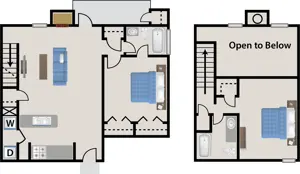 2 bdrm 2 bth Townhome