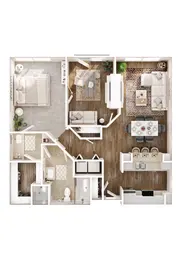 1 bedroom + Den; 1 bathroom