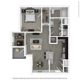 1 bedroom; 1 bathroom