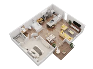 Furnished 1 Bedroom 1 Bathroom - A2